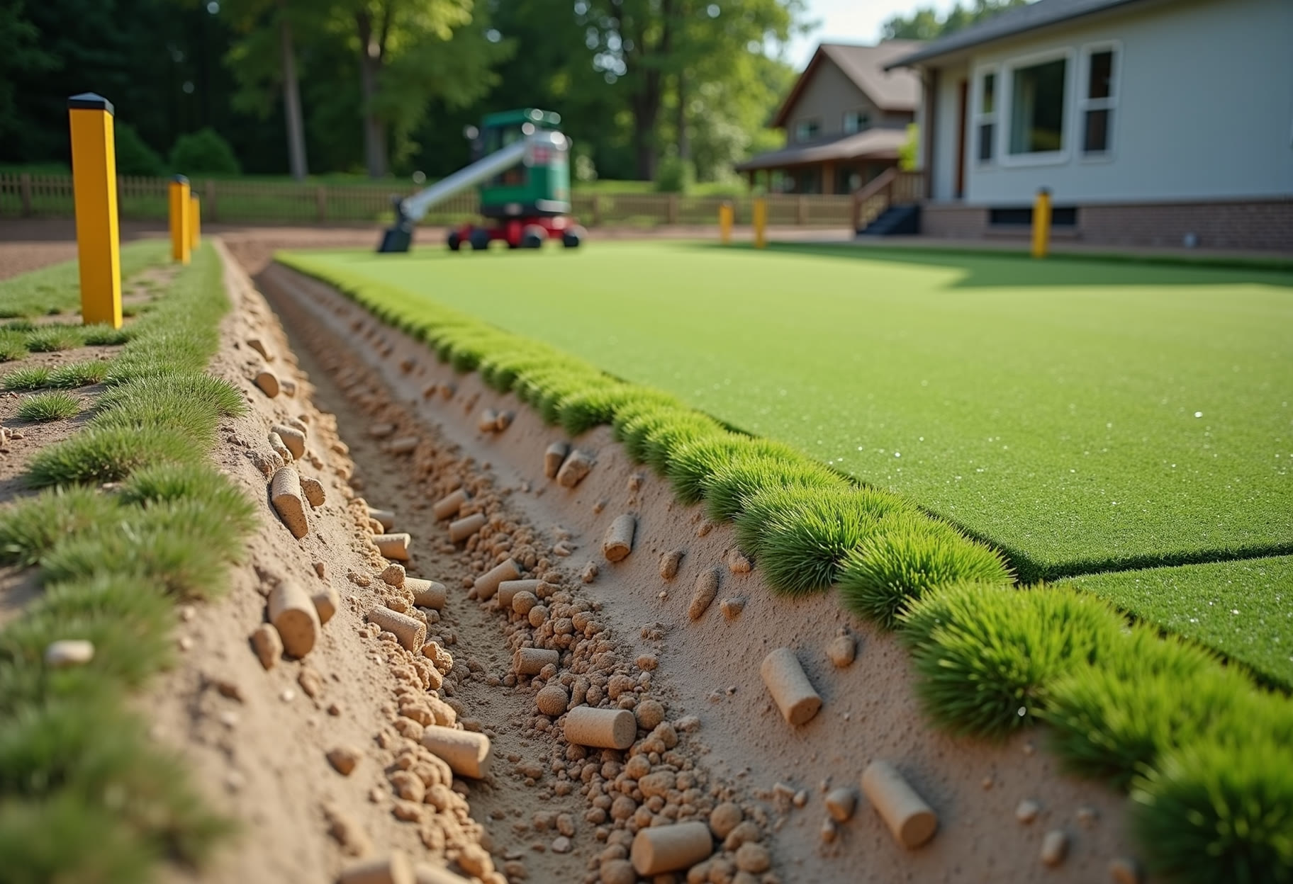Base compacted before turf